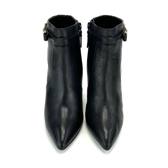 COLE HAAN GRAND.OS BLACK LEATHER POINTY TOE STILETTO HEEL SHORT BOOTS/BOOTIES🆕 - Picture 8 of 16